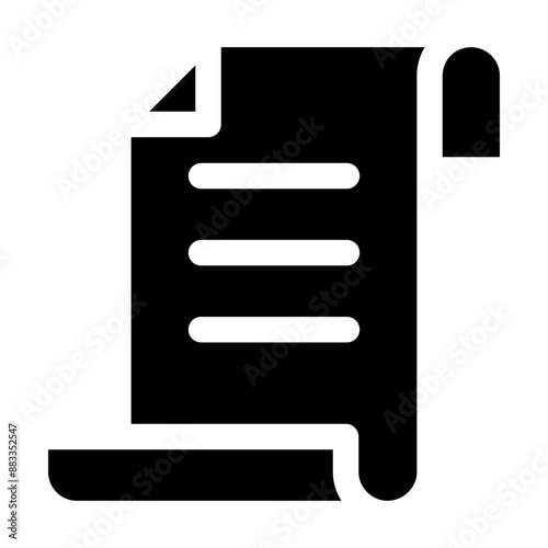 script icon glyph, with artboard size 64px, for price, order, payment, payment, invoice, receipt,