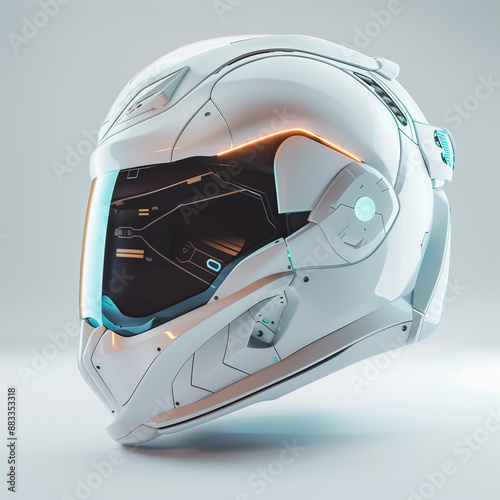 Advanced Futuristic Helmet with Integrated Technology and Design
 photo