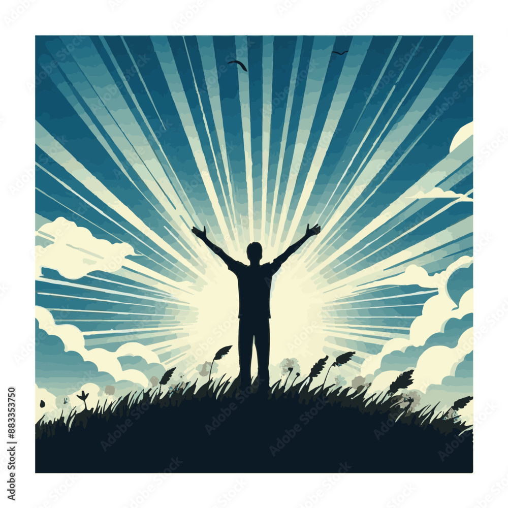 silhouette of a person with a tree silhouette of a person with a tree