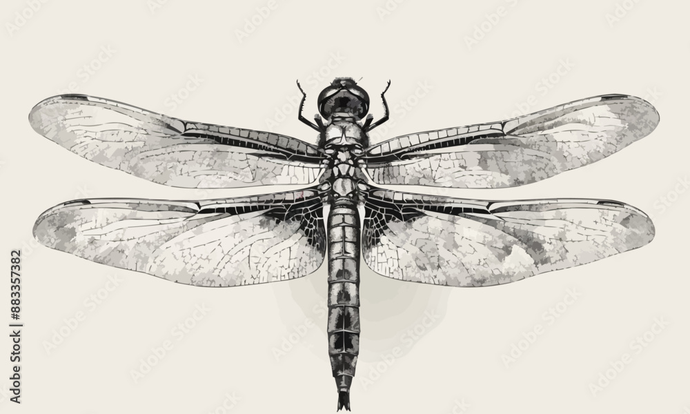 A linear vector of a dragonfly. A linear vector of a dragonfly.