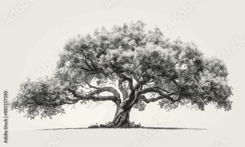 A linear vector of a detailed tree.