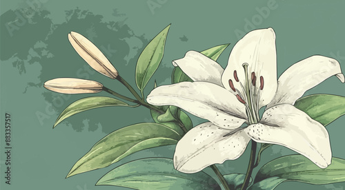 A linear vector of a lily.