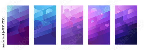 Cosmic modern abstraction. Set of abstract wallpapers, backgrounds, flyers, stories. Vector illustration.