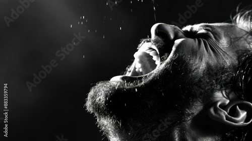 A man is crying and his hands are covering his face