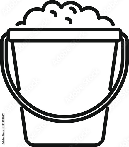 Cleaning bucket filled with soapy water for mopping and chores