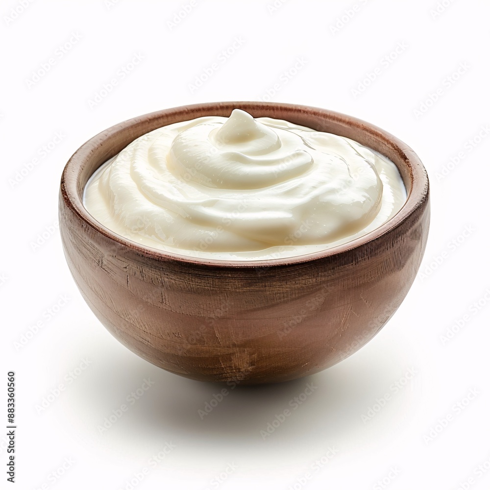 Bowl of yogurt isolated on white background
Bowl of yogurt isolated on white background