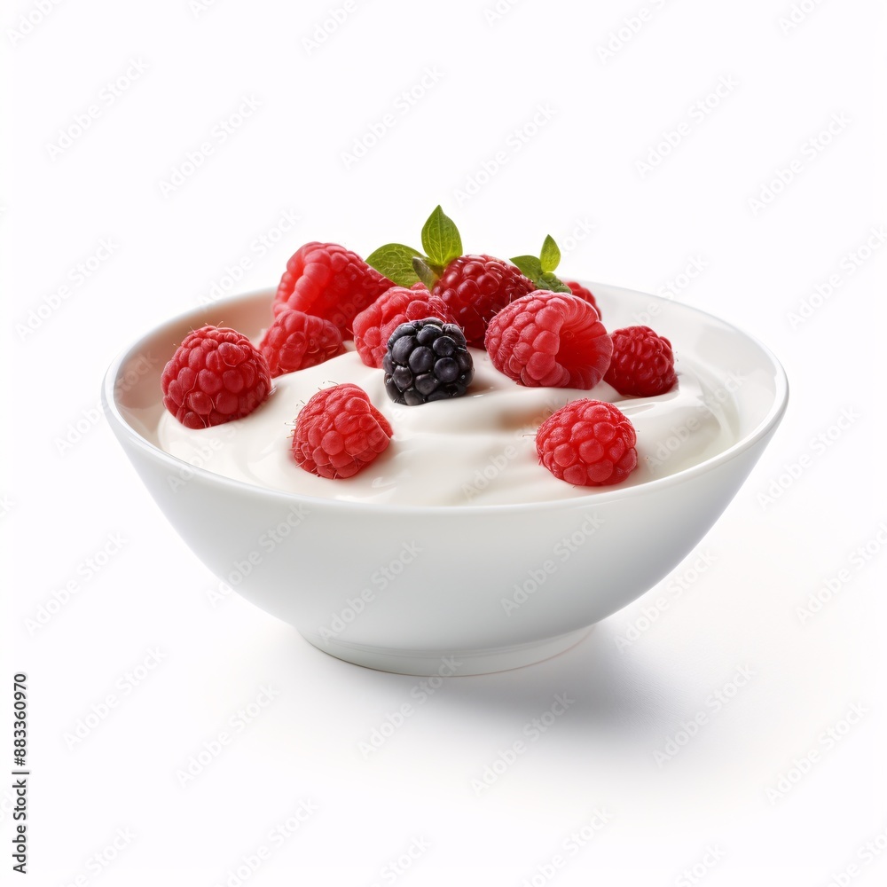 Bowl of yogurt isolated on white background
Bowl of yogurt isolated on white background