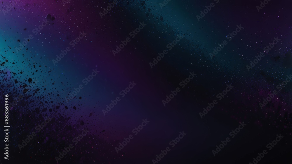 Obraz premium Grainy Wallpaper Gradient Noise Grunge Background. Grainy noisy poster background, dark blue orange red color wave black backdrop abstract header banner design
