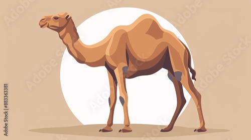 Camel Graphic Silhouette Logo Design vector

