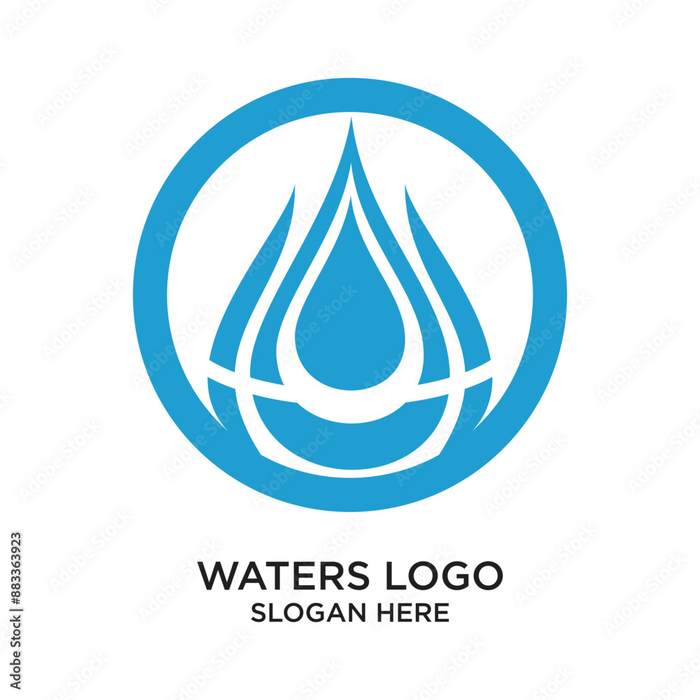Waters logo design simple concept Premium Vector Waters logo design simple concept Premium Vector