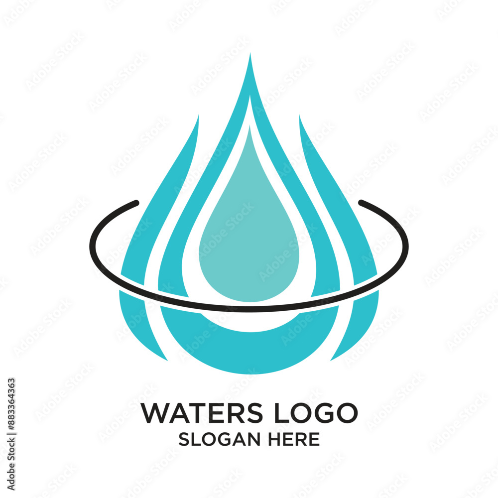 Waters logo design simple concept Premium Vector Waters logo design simple concept Premium Vector