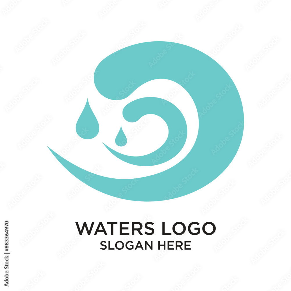 Waters logo design simple concept Premium Vector Waters logo design simple concept Premium Vector