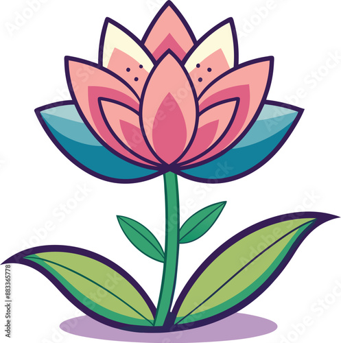 lotus flower vector art illustration design