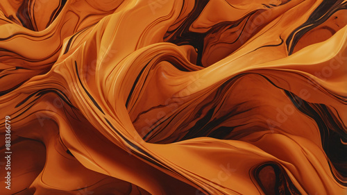 curved organic shapes with textures in burnt orange and beige colors, with different layers