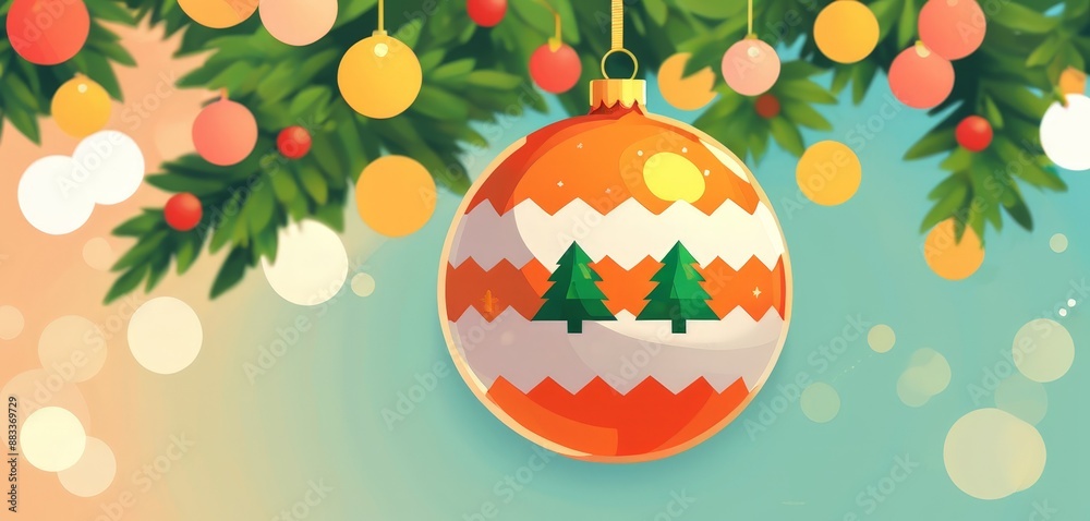 A bright, shiny New Year's Eve ball. Christmas theme. Holiday. Party. Banner, poster, background. With copy space A bright, shiny New Year's Eve ball. Christmas theme. Holiday. Party. Banner, poster, background. With copy space
