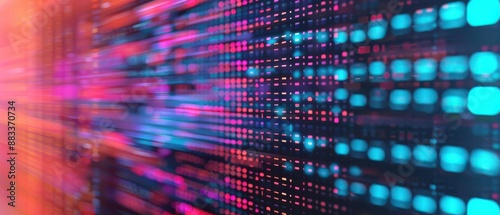 Wallpaper Mural Abstract background with vibrant, colorful digital patterns and grids, representing modern technology and data visualization. Torontodigital.ca