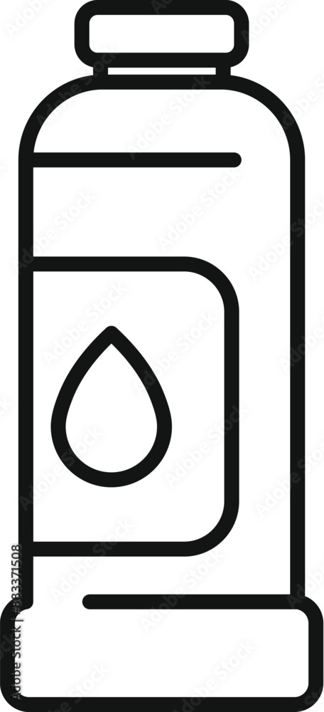 Simple line icon representing a water bottle, promoting the importance of hydration