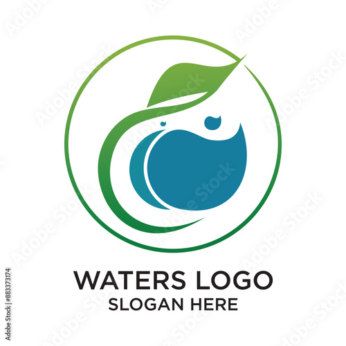 Waters logo design simple concept Premium Vector