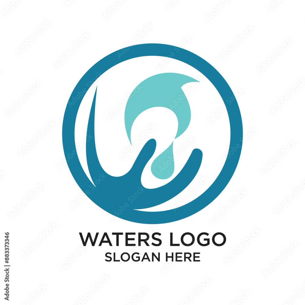 Waters logo design simple concept Premium Vector Waters logo design simple concept Premium Vector