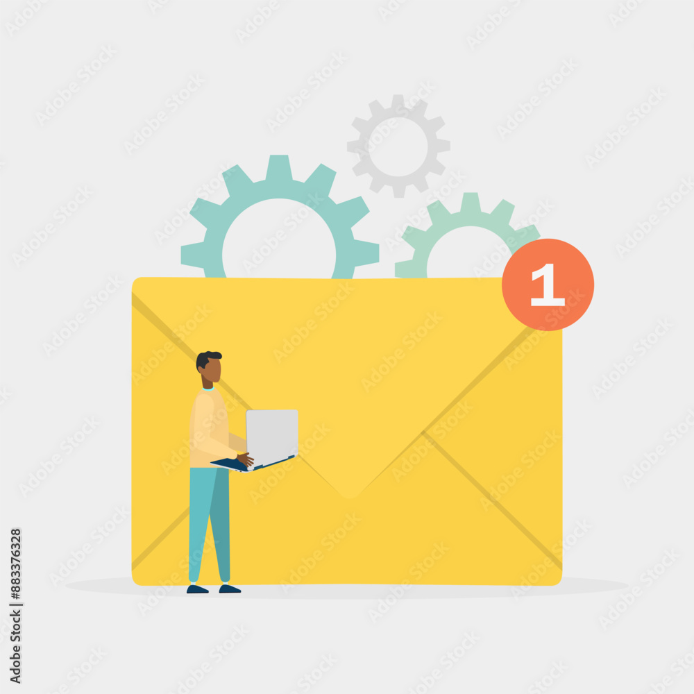 Postal service, Email marketing. Vector illustration Postal service, Email marketing. Vector illustration