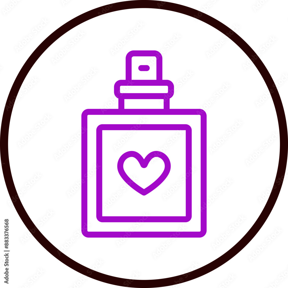 Obraz premium Perfume Vector Line Purple Circle Black