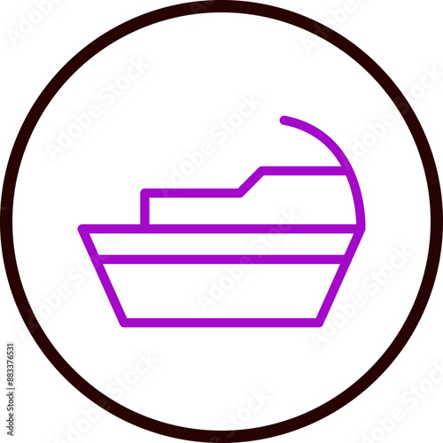 Jetski Vector Line Purple Circle Black