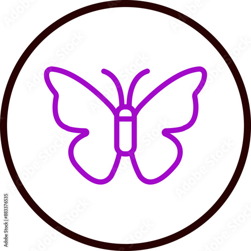 Butterfly Vector Line Purple Circle Black