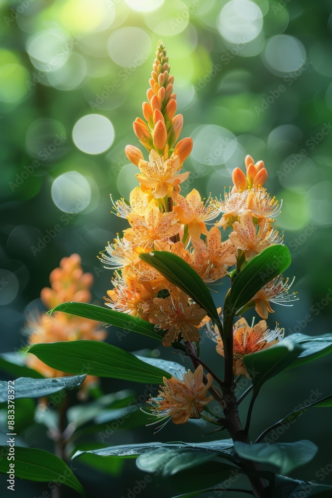Φωτογραφία A vibrant and detailed close-up photograph of a blooming flower with orange peta