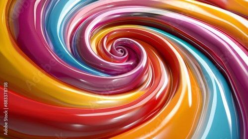 Colored spiral sweet caramel without background
