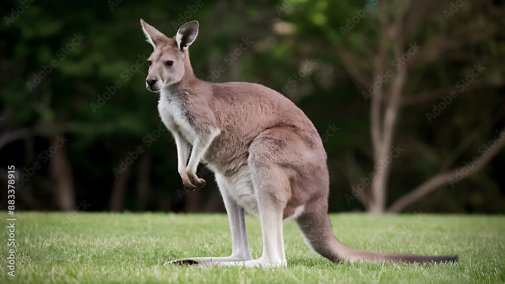 A kangaroo that is standing on the grass A kangaroo that is standing on the grass