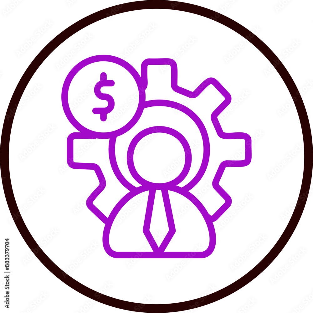 Entrepreneur Vector Line Purple Circle Black Entrepreneur Vector Line Purple Circle Black