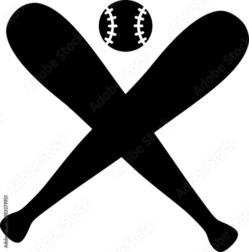 Baseball Bats and Ball Vector Graphic