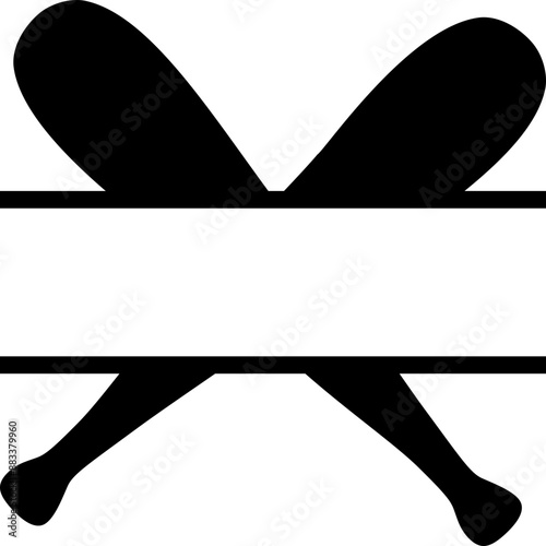 Baseball Bats Split Border Vector Graphic
