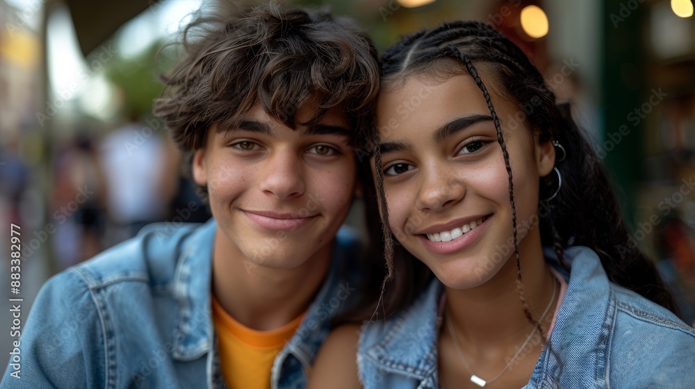Smiling Multiracial Teenagers Outdoors in Summer, Friendship and Diversity, Natural Lighting Portrait. Generative ai Smiling Multiracial Teenagers Outdoors in Summer, Friendship and Diversity, Natural Lighting Portrait. Generative ai