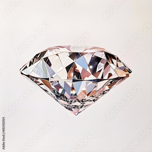 Dazzling diamond on white background
