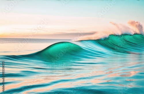 Calm, soothing pastel colors with soft waves or flowing lines photo