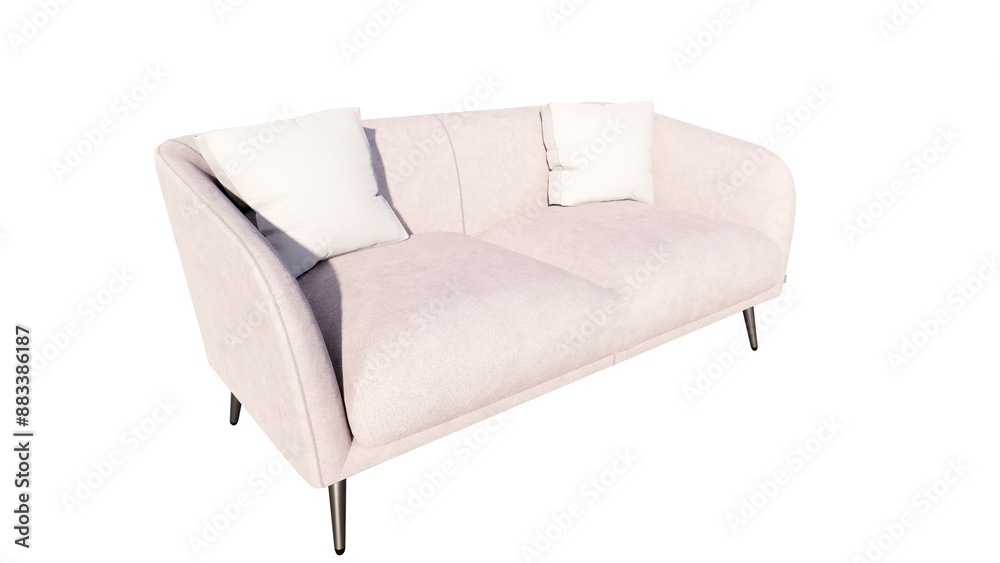 Illustration of a long sofa on a white background Illustration of a long sofa on a white background