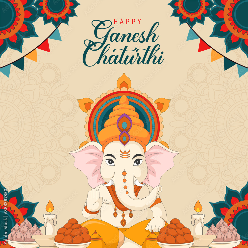 Fototapeta premium Happy Ganesh Chaturthi background