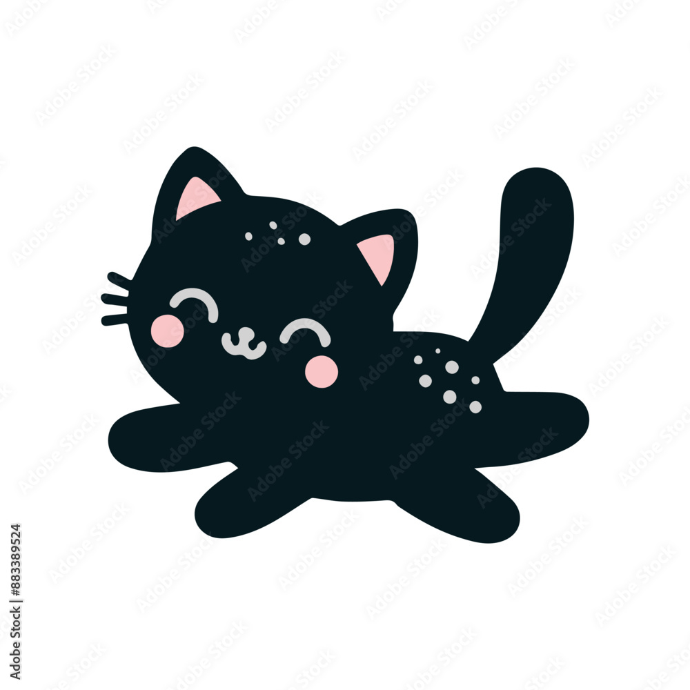 Obraz premium A cute cat silhouette vector illustration