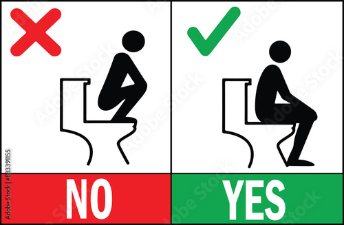 Red & Green color indicate yes or no toilet sign.