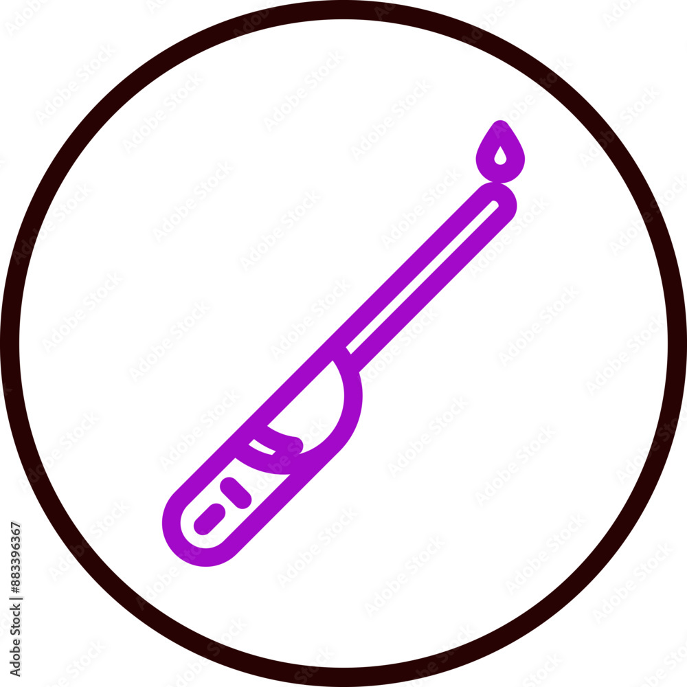 Stove Lighter Vector Line Purple Circle Black Stove Lighter Vector Line Purple Circle Black