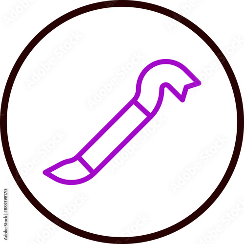 Crowbar Vector Line Purple Circle Black