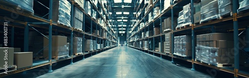 Endless Rows in a Vast Industrial Warehouse