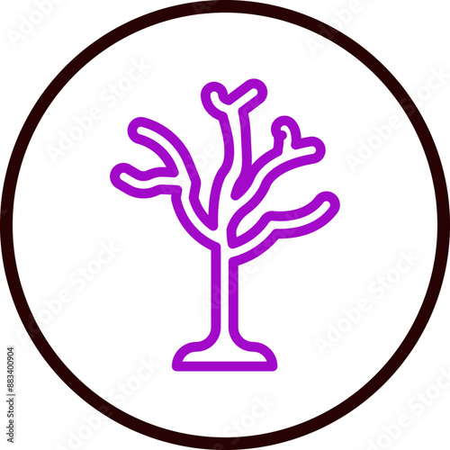 Dry Tree Vector Line Purple Circle Black