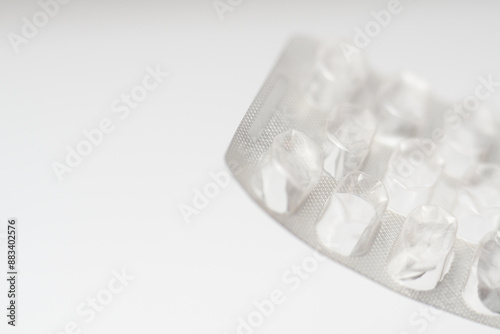 empty pill blister pack, empty package of pills close up