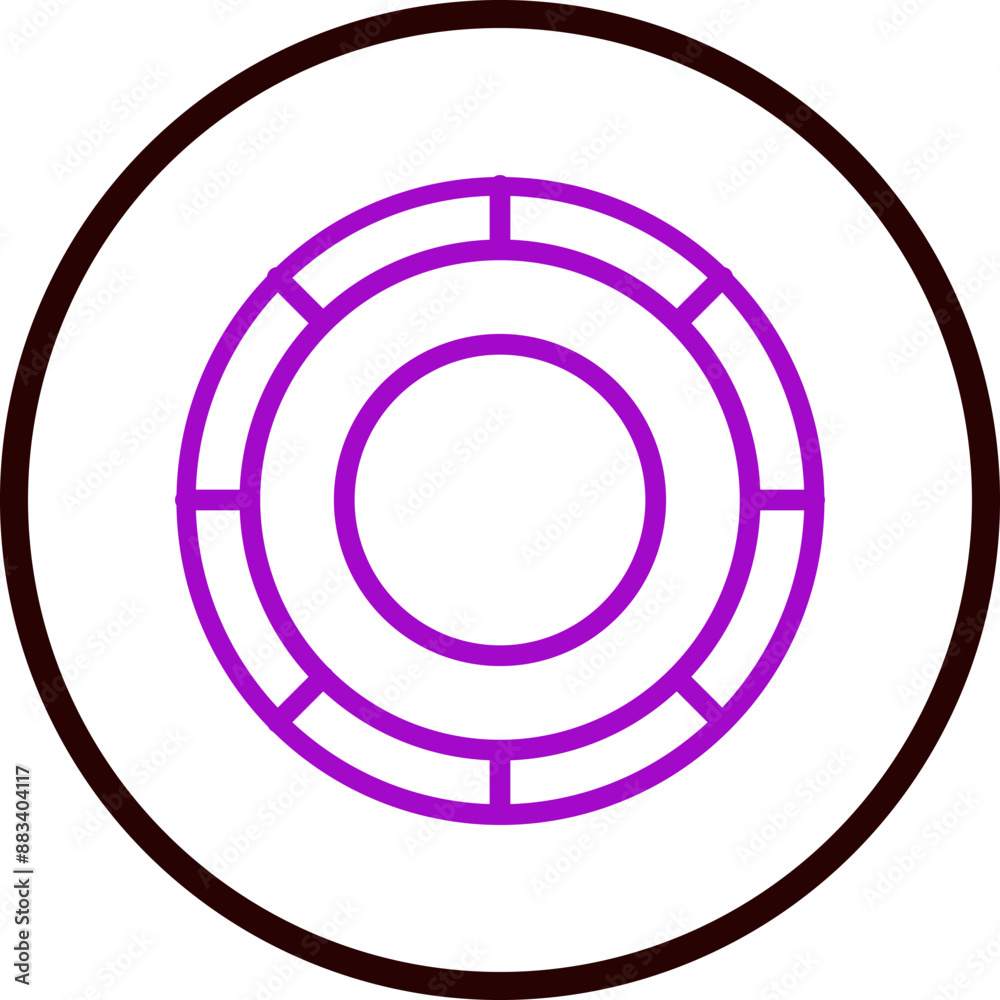 Coin Vector Line Purple Circle Black Coin Vector Line Purple Circle Black