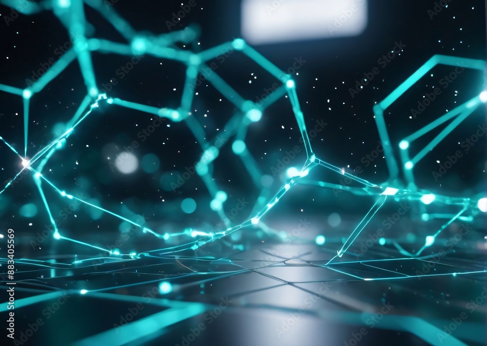 Obraz premium Connected network big data flow digital connectivity futuristic technology data visualization glowing nodes information technology tech innovation AI network structure