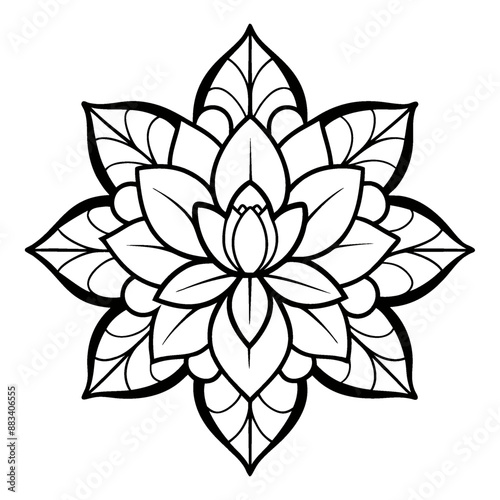 A simple yet elegant floral design for a flower mandala pattern illustration.