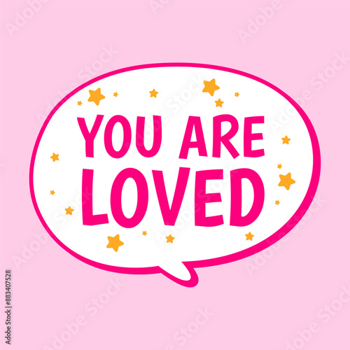 Wallpaper Mural You are loved cute girl saying quote motivation banner design vector Torontodigital.ca