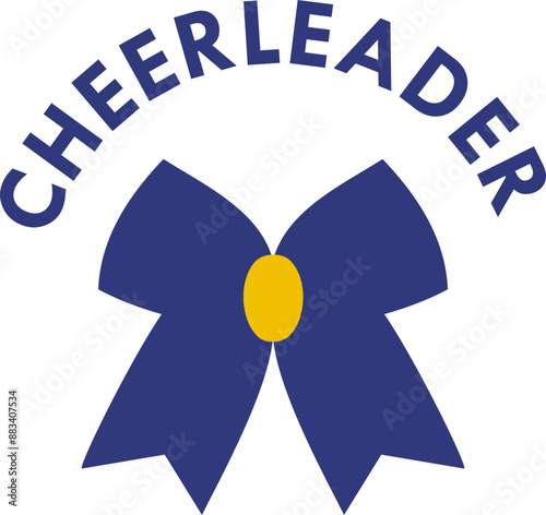 Cheerleader Bow Blue Graphic Vector